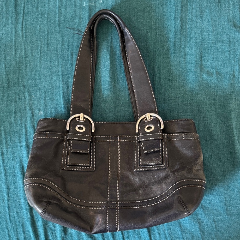 Coach Black Leather Shoulder Bag
